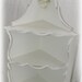 Cottage White Vintage Wood Corner Shelf Shabby Chic Distressed Paint