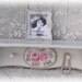 White Shelf Shabby Cottage Chic Distressed Hand Painted Pink Roses