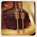 Long bronze arrow earrings