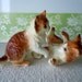 Vintage Cat Figurines Ceramic Mid Century