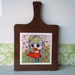 SALE 40% OFF Vintage 1970 Kitchen Trivet Hot Pad Plate Big Eyed Girl Art Tile