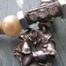 Handmade Sterling Silver Vintage Catholic Flower Earrings with Pearls and Rhinestones