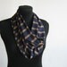 Infinity Scarf - Lightweight Handmade Cotton Circle Scarf - blue and brown stripes.