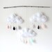 Rain Cloud Mobile Nursery Children Decor-Big Rain cloud mobile on branch-Neutral tones "I Love NY" by The Butter Flying.