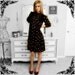 70s Floral Print Prairie Velvet and Lace Dress Size M