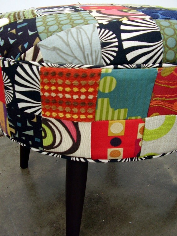 Vintage Inspired Patchwork Foot Stool/Ottoman
