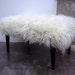 Mid Century Inspired Bench/Ottoman with Flokati cover