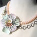 statement necklace, bridal, bridesmaids necklace, wedding accessory, vintage enamel flower,gift under 100