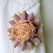 Brooch, Lapel, Scarf, Hat Pin, Vintage Enamel Flower, Fabric Rosette. Daisie Mae.