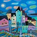 Art Print from original watercolor painting "City at night" by Elina Lorenz