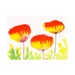 Organic Art Original watercolor painting of Poppies by Elina Lorenz, room decor, wall art