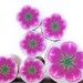 Polymer clay millefiori cane - Pink and Green Flower