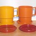 Vintage Tupperware Coffee Cups and Coasters