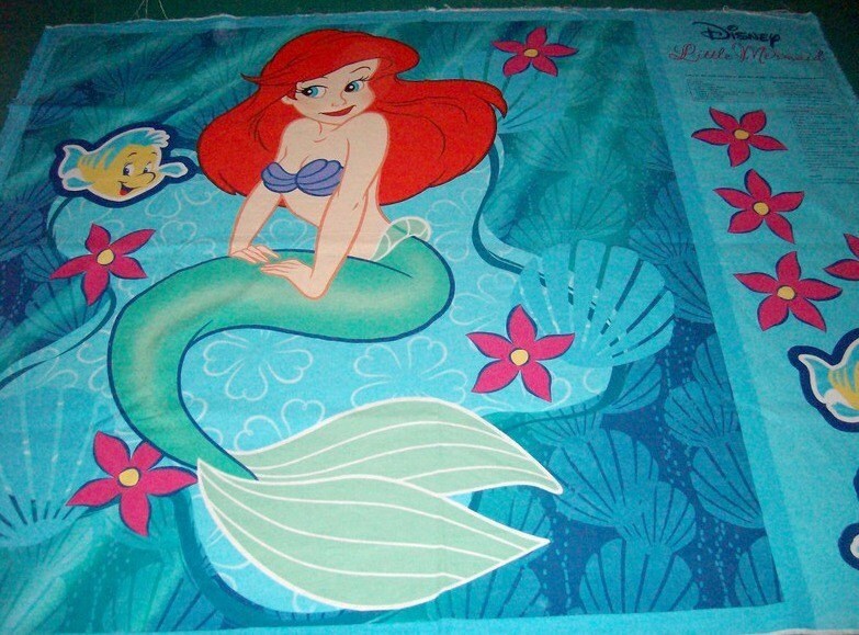 Disney Ariel Little Mermaid Quilt Panel Craft Panel