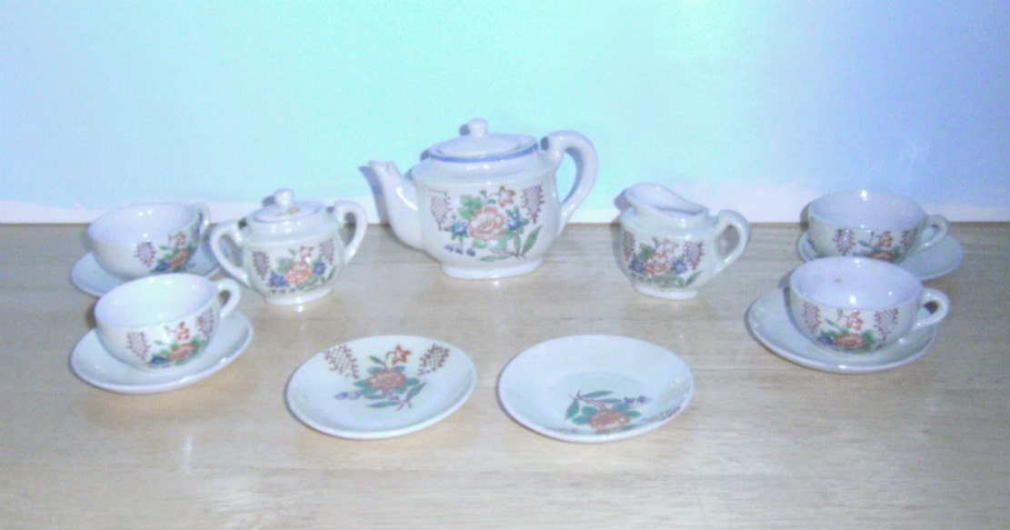 porcelain tea set miniature