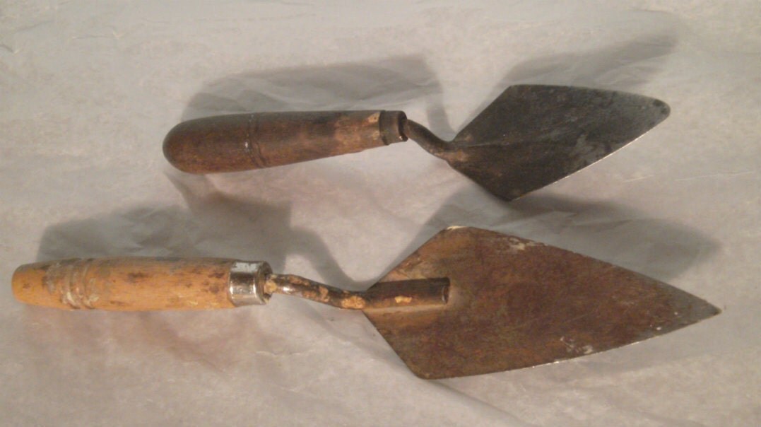 Vintage Masonry Trowels Wood Handled Trowels Masons Tools