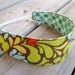 Women's Reversible Fabric Headband - Designer cotton tan green blue red yellow flowers geometrical teen adult - Bandeau - Ready to ship