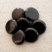 vintage shank buttons Melamine Black glossy 3/4" x7