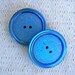 GiANT Pair vintage buttons Cerulean Blue lumin 1 5/8" x2