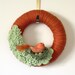 Bird Wreath, Orange Wreath, Birds Nest Wreath, Yarn and Felt Wreath - 12 inch size