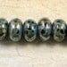 Tortoise Shell in Blue Handmade Glass Lampwork Beads (7 Count) by Pink Beach Studios - SRA