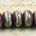 Kingly Stripes Handmade Glass Lampwork Beads (5 Count) by Pink Beach Studios - SRA