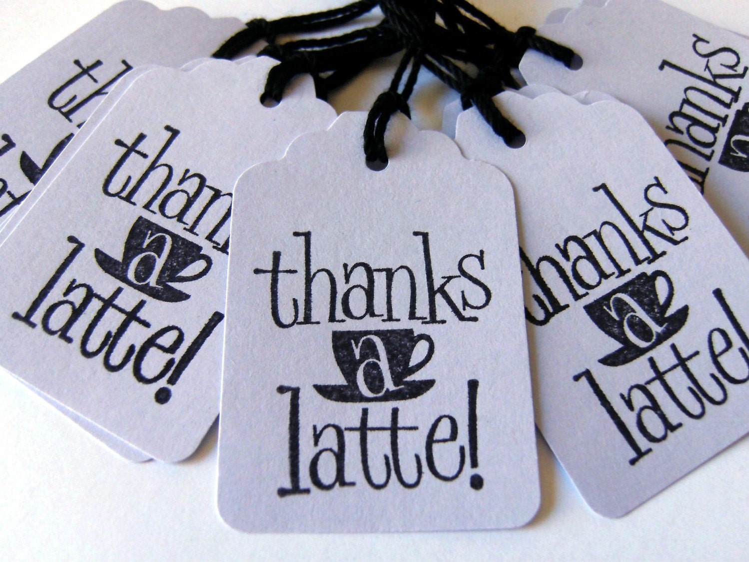 Gift Tags Thanks a Latte Set of 10 by 3creativesisters on Etsy