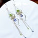 Artisan Gemstone Earrings, Amphora, Sterling Silver with Iolite and Peridot