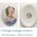Vintage Limoges Cameo Elegant Lady Porcelain Cabochon Cab