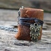 MiniatureBook Necklace Owl & Vintage Tan leather