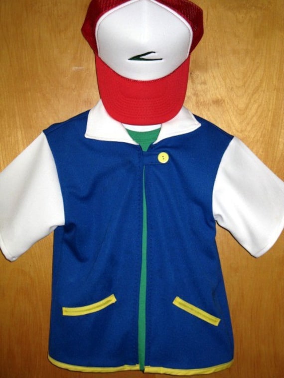 Custom Ash Pokemon Costume jacket embroidered trucker hat cap