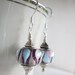Glass beaded dangle earrings maroon, blue, pink