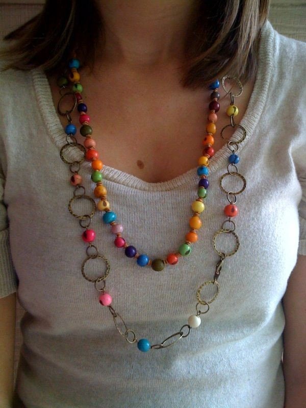 Eco-Friendly Acai Bead Colorful Necklace