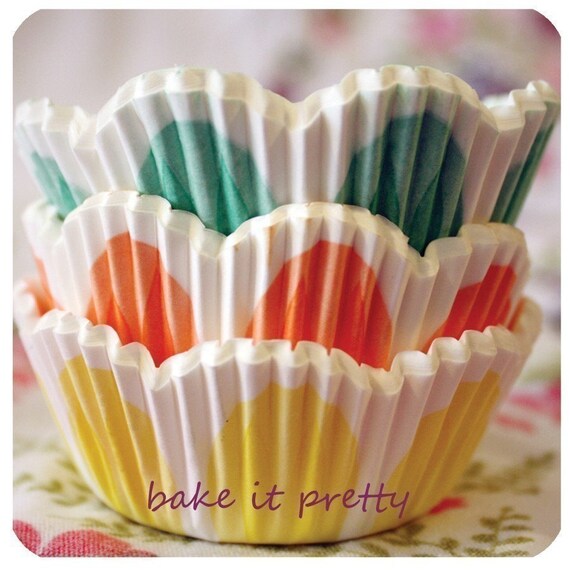 75 Fluted Flower Baking Cups Assorted Colors