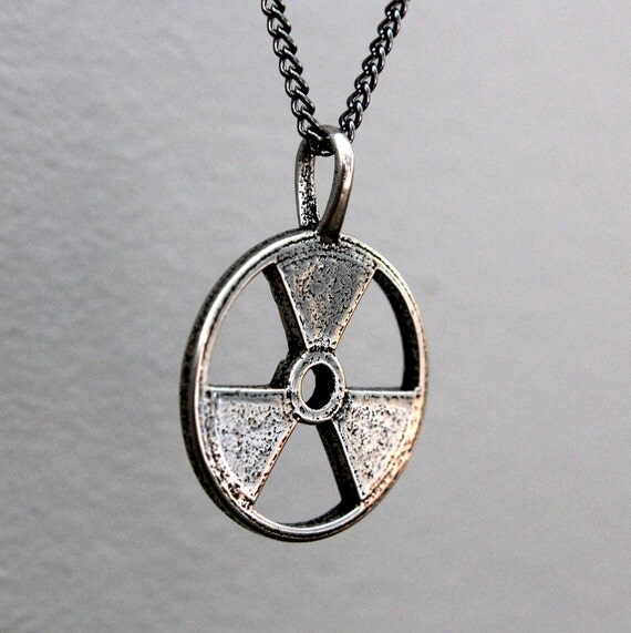 Radioactive Symbol Necklace Silver Trefoil Pendant Necklace