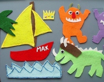 Wild Things Children's Flannel Board Felt Set