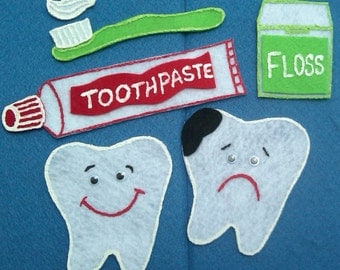 Tooth Brushing (Happy Tooth) Flannel Board Felt Board Story