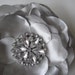 LAST ONE Silver flower hair clip with rhinestones - ADDISON no.55