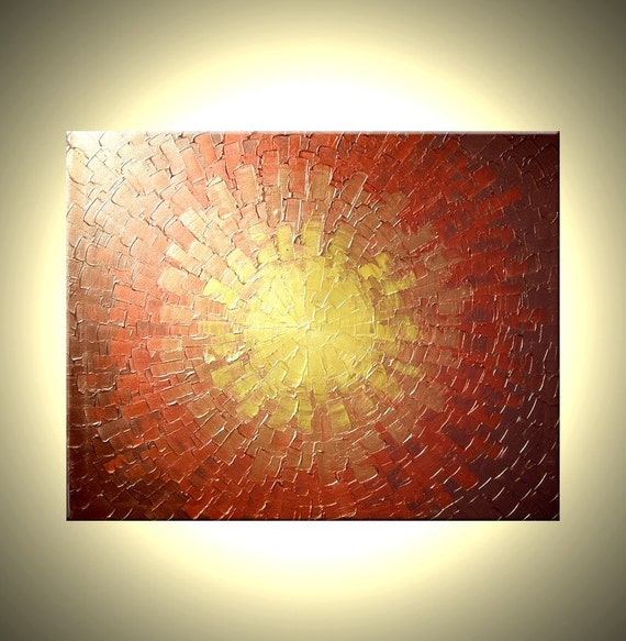 Abstract Gold Art Copper Original METALLIC Textured PAINTING