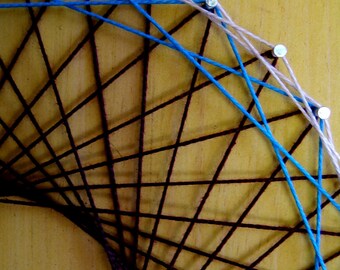 Modern String Art Wooden Tablet - Spirograph on Gold