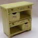 Handpainted green floral miniature chest of drawers in 12th scale