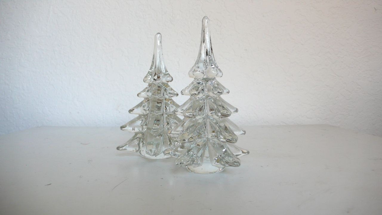 pair of clear glass christmas trees pair of clear glass christmas trees