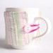 coffee cup cozy fabric java jacket, mug cozy reuseable eco friendly, pink and green stripe