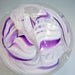 Hand Blown Art Glass Paperweight in Purple and White by Bill Riker