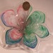 Vintage Murano Flower Bowl Made in Italy Pink Green Blue Original Label