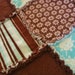 Chocolate Brown and Blue with Stripes/Flowers Flannel Rag Edge Quilt Marked Down