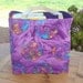 Purple Multicolored Peace Signs Batik Print Reusable Shopping Tote Bag