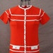 vintage 60s Mod Orange Stripe Body Con Mini Scooter Dress Sz S M