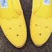 SALE vintage 80s Espadrille Shoes - Sunshine Yellow Embroidered Cutout Espadrille Wedges Sz 8.5
