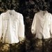 vintage 80s Blouse - Romantic White Lace Panel Poets Blouse Sz M L